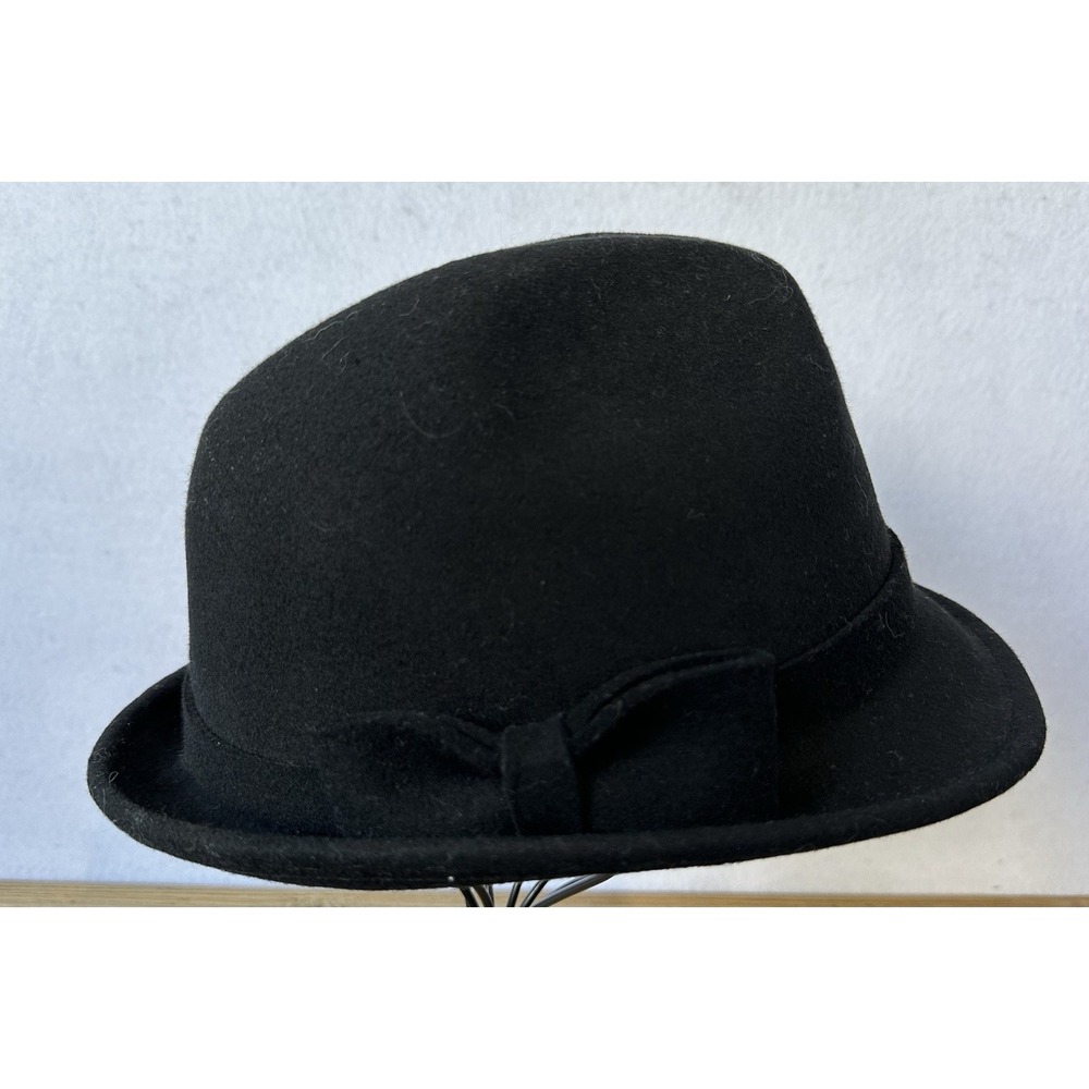 August Hat Company Wool Fedora Bow Black Women's O/S